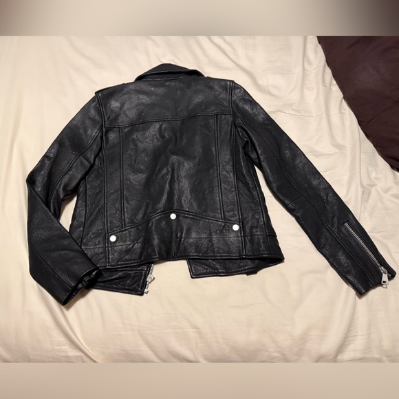 7 For All Mankind Black Leather Jacket